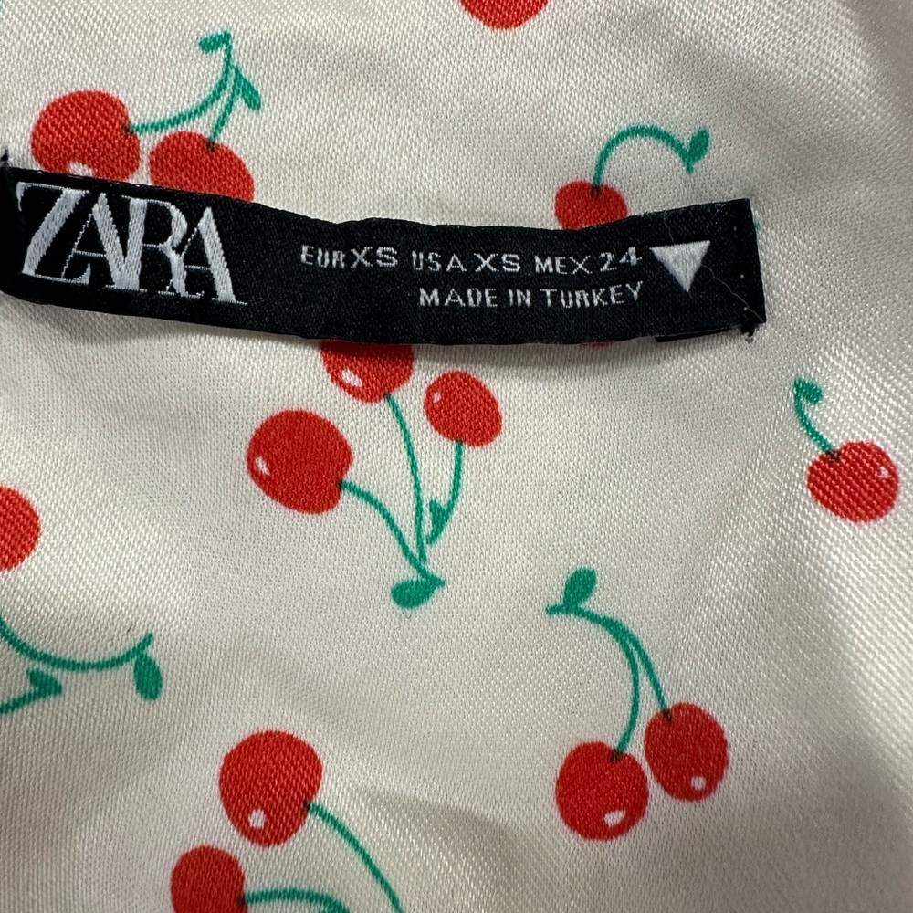 Zara Red Cherry Print Top - Picture 2 of 3